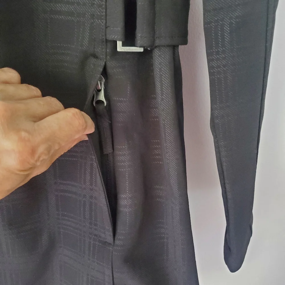 Free Country Woman's Black Plaid Hooded Trench Coat With Faux Fur Lining Sz S - Picture 8 of 16